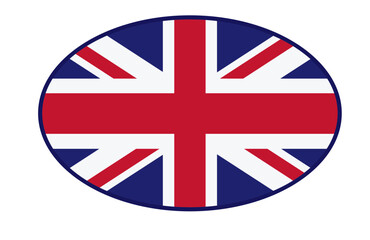 Great Britain flag ellipse  shaped. vector	