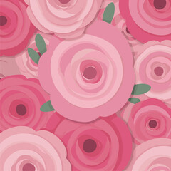Delicate Pink Rose Floral Pattern, Paper Cut Style Background