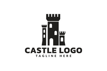 Obraz premium castle logo icon vector illustration 