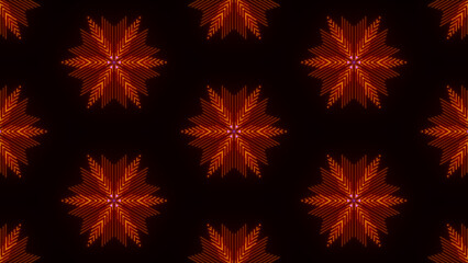 Bright red star patterns create a vibrant visual display in a dark setting suitable for festive occasions or decor