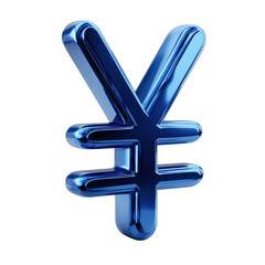 Obraz premium Glossy 3D symbol of the yen currency Isolated on transparent Background