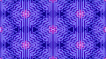 Intricate geometric pattern in vibrant colors creating a mesmerizing visual effect neon glow