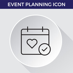 Event Planning Icon. Stylish and functional icons for organizers, perfect for scheduling, venue management, and event promotion, ideal for apps, websites, and marketing materials.