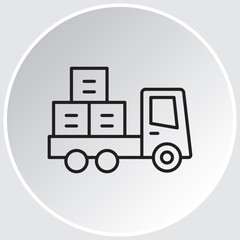 construction machinery line icon. Editable stroke. Vector illustration