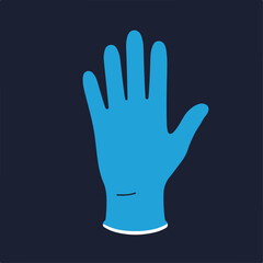 Obraz premium Blue nitrile glove, hand protection equipment, medical supplies for healthcare workers. High-quality glove image shows detailed texture and fit.