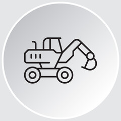 construction machinery line icon. Editable stroke. Vector illustration