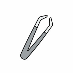 Obraz premium Gray laboratory tweezers, precision instrument for detailed work, small tool for delicate tasks. These high quality tweezers are perfect for precise operations in laboratory settings.