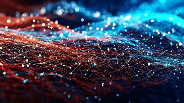 Network of interconnected points abstract background - Powered by Adobe
