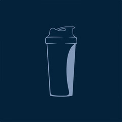 Fitness shaker bottle, gym equipment, protein supplement container.  Workout essentials include this stylish shaker bottle for mixing protein shakes and supplements.