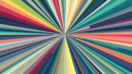 Colorful stripes radiate from center point