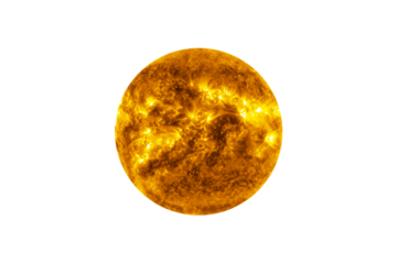 Sun star on transparent background, cut out. This image elements furnished by NASA.