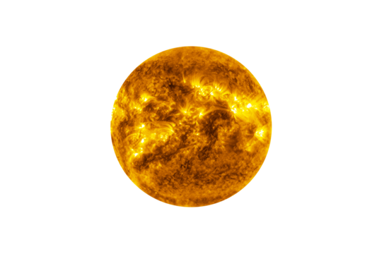 Sun star on transparent background, cut out. This image elements furnished by NASA.