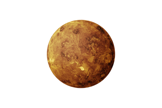Planet Venus on transparent background, cut out. This image elements furnished by NASA.