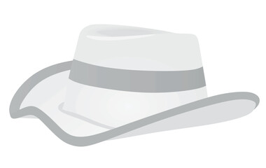 White  cowboy hat. vector illustration	
