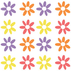 Seamless pattern cartoon flowers and leaves. cute botanical wallpaper and pattern for gift wrap paper