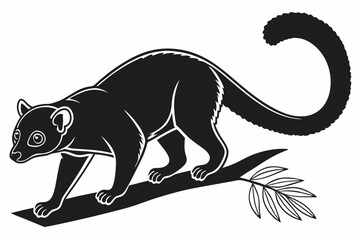 kinkajou sihouette black vector