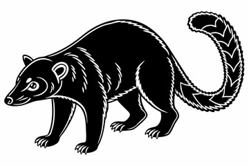 Obraz premium kinkajou sihouette black vector