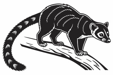 kinkajou sihouette black vector