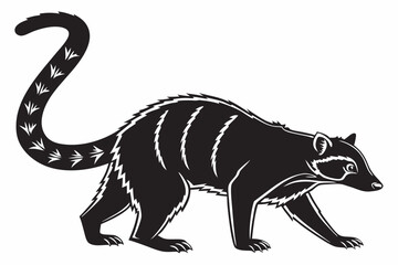 kinkajou sihouette black vector