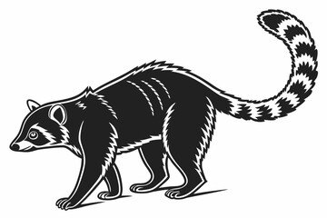 kinkajou sihouette black vector