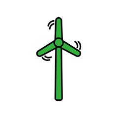 Icon a wind power, isolated against a clean background.