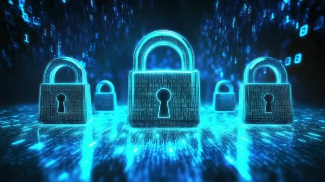 Cybersecurity.  Secure digital locks protecting data