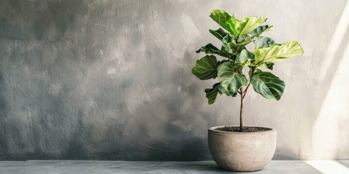 Fiddle leaf fig tree in large planter