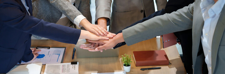 Business Teamwork Hands Stack Unity Collaboration Success Adult Professionals Expressing Team Spirit and Celebrating Partnership in Corporate Setting for Achieving Goals