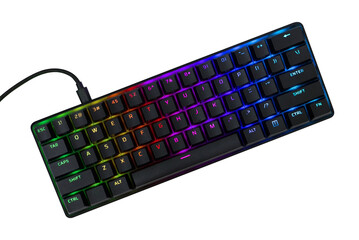 RGB Mechanical Gaming Keyboard on White Background