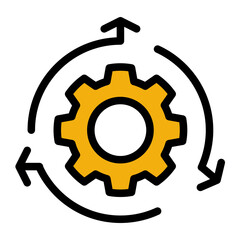 Flexible Methodology Icon - Glyph Color Lineal Style for Agile Process & Adaptation.