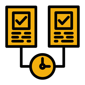 Efficient Multitasking Icon - Glyph Color Lineal Style for Task Management.