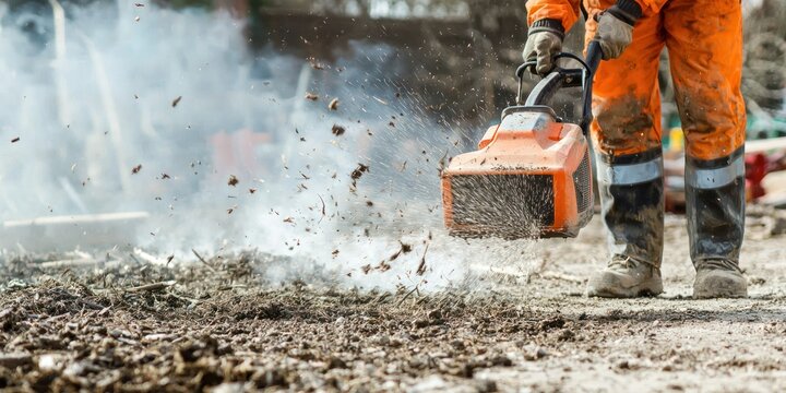 Handheld blower for clearing debris from a work area