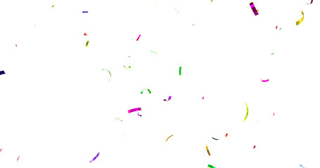 Colorful Confetti against a White Background Tranparent BG Confeti. Confetti partical isolated background. 3d Rendering Transparent Confetti.