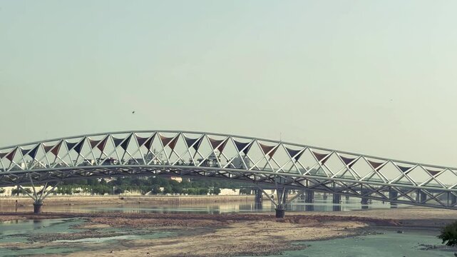 Famous Atal Bridge on Sabarmati River in Ahmedabad