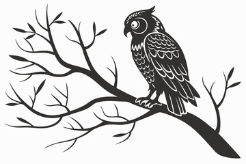 owl silhoette black vector