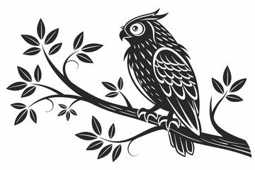 owl silhoette black vector