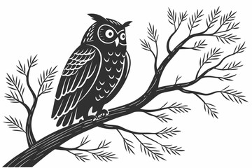 owl silhoette black vector