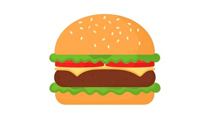 Delicious Cheeseburger Illustration.