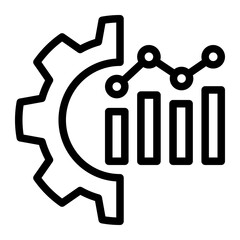 Performance Tracking Icon - Outline Style for HR Analytics Dashboard.