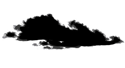 Black cloud illustration on a white background  