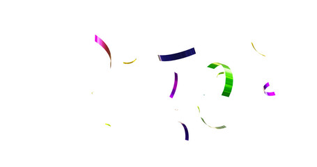 Colorful Confetti against a White Background Tranparent BG Confeti. Confetti partical isolated background. 3d Rendering Transparent Confetti.