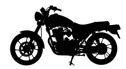 Fototapeta premium Classic motorcycle silhouette in black on white background 