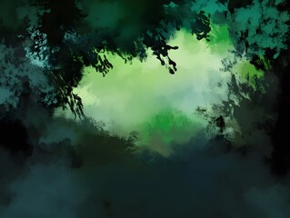 Fototapeta premium Foggy morning forest background image