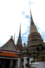 Fototapeta premium Wat Pho or Pho temple, an ancient temple, Buddha, Wat Phra Chetuphon Wimon Mangkhalaram, Buddhism, religion, architecture, exterior, Bangkok, Thailand, Thailand Destination