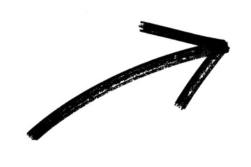 Isolated curved right arrow design