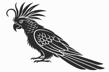 Obraz premium cockatoo sihouette black vector