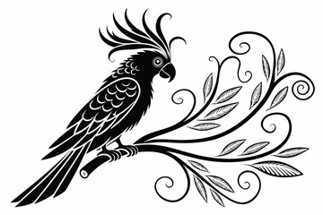 cockatoo sihouette black vector