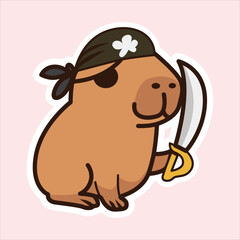Adorable Capybara Illustration Bundle Costumes and Activities Pirares