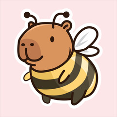 Obraz premium Adorable Capybara Illustration Bundle bee Costumes 