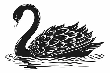swan silhoette black vector